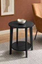 Luna Round Side Table with Lower Shelf - Image 2