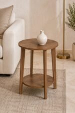 Luna Round Side Table with Lower Shelf - Image 5