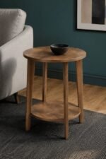 Luna Round Side Table with Lower Shelf - Image 7