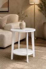 Luna Round Side Table with Lower Shelf - Image 9