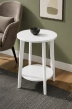Luna Round Side Table with Lower Shelf - Image 10