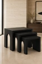 Modern 3-Piece MDF Nesting Tables – White Top, Black Base - Image 7