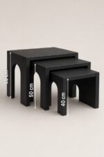 Modern 3-Piece MDF Nesting Tables – White Top, Black Base - Image 8