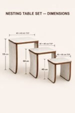 Modern 3-Piece MDF Nesting Tables – White Top, Black Base - Image 4