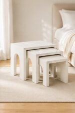 Modern 3-Piece MDF Nesting Tables – White Top, Black Base - Image 10