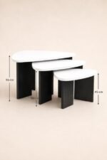 Modern 3-Piece MDF Nesting Tables – White Top, Black Base - Image 4